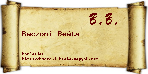 Baczoni Beáta névjegykártya