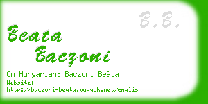 beata baczoni business card